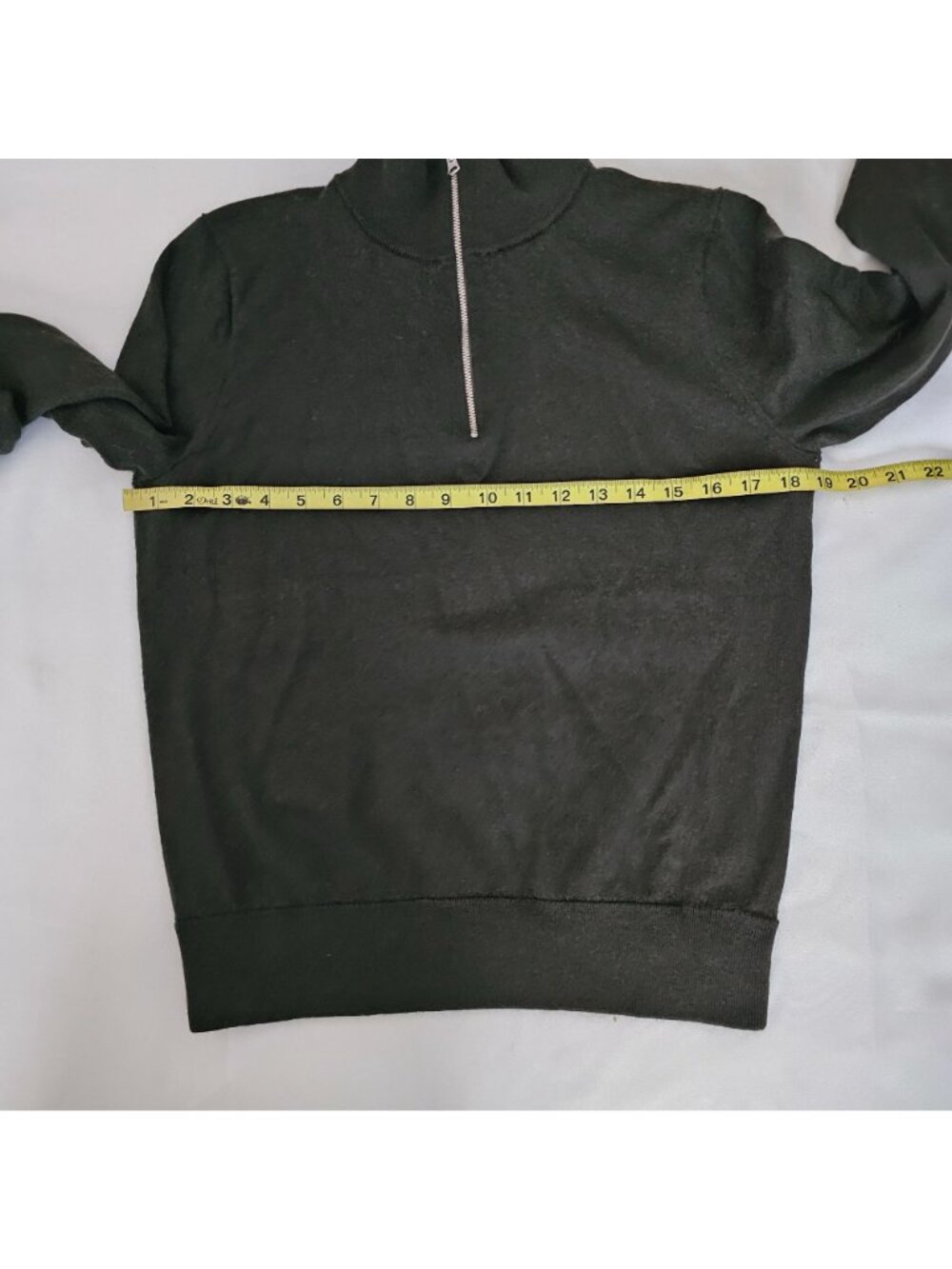 J. Crew Gray 100% Merino Wool Quarter Zip Long Sleeve Pullover Sweater Sz Large - Picture 11 of 13
